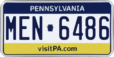 PA license plate MEN6486