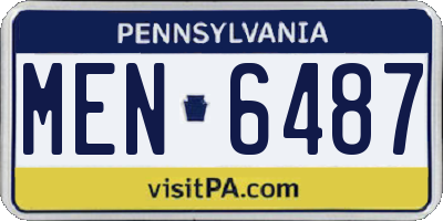 PA license plate MEN6487