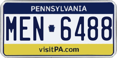 PA license plate MEN6488