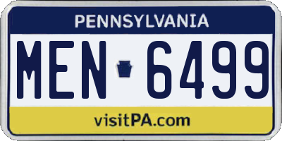 PA license plate MEN6499