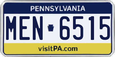 PA license plate MEN6515