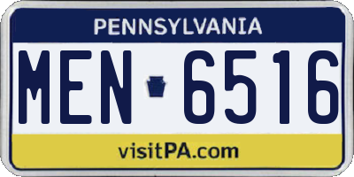 PA license plate MEN6516