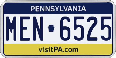 PA license plate MEN6525