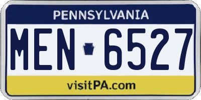 PA license plate MEN6527