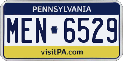 PA license plate MEN6529