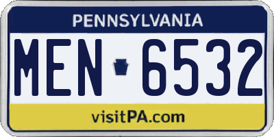 PA license plate MEN6532