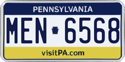 PA license plate MEN6568