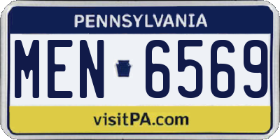 PA license plate MEN6569