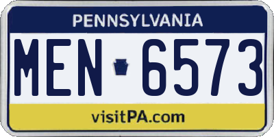 PA license plate MEN6573