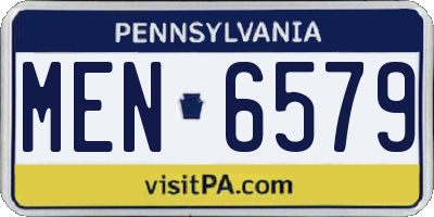 PA license plate MEN6579