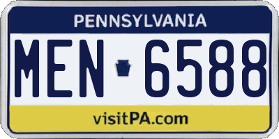 PA license plate MEN6588