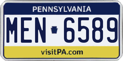 PA license plate MEN6589