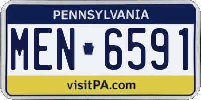 PA license plate MEN6591