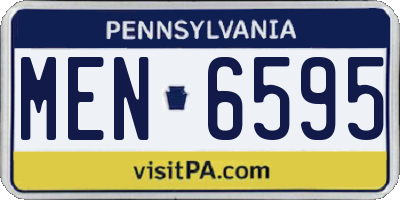 PA license plate MEN6595
