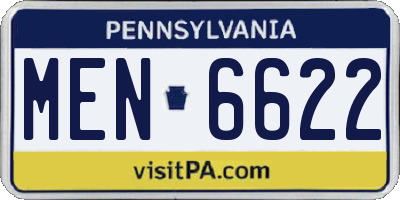PA license plate MEN6622