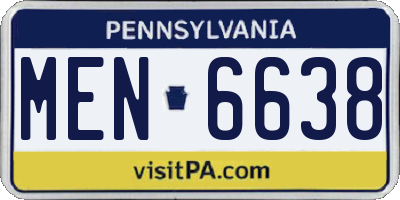 PA license plate MEN6638
