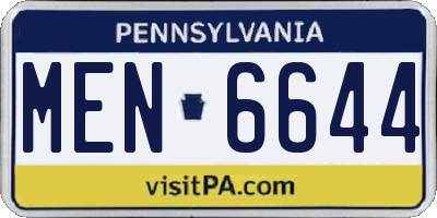 PA license plate MEN6644
