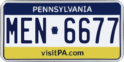 PA license plate MEN6677
