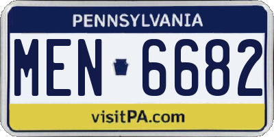 PA license plate MEN6682