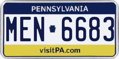 PA license plate MEN6683