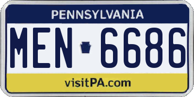 PA license plate MEN6686