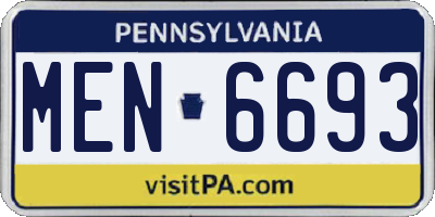 PA license plate MEN6693