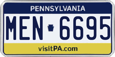 PA license plate MEN6695