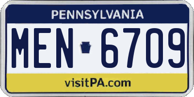 PA license plate MEN6709
