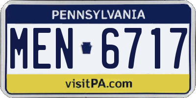 PA license plate MEN6717