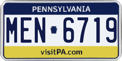 PA license plate MEN6719