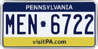 PA license plate MEN6722