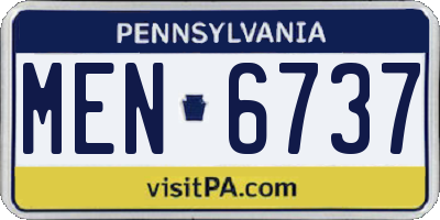 PA license plate MEN6737