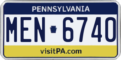 PA license plate MEN6740