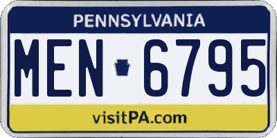 PA license plate MEN6795