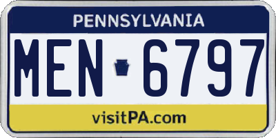 PA license plate MEN6797