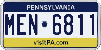 PA license plate MEN6811