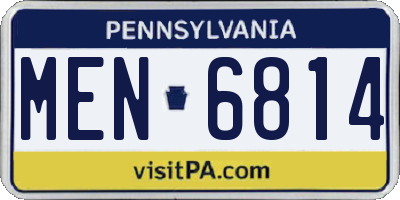 PA license plate MEN6814
