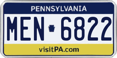 PA license plate MEN6822