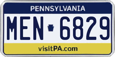 PA license plate MEN6829