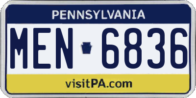 PA license plate MEN6836