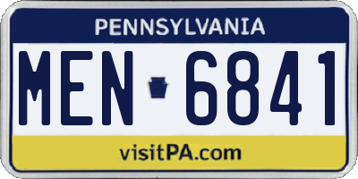 PA license plate MEN6841