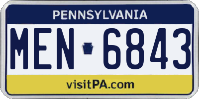 PA license plate MEN6843