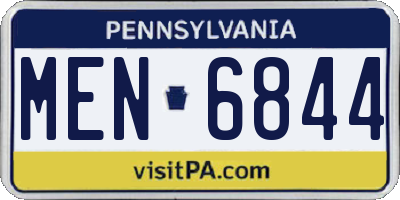 PA license plate MEN6844