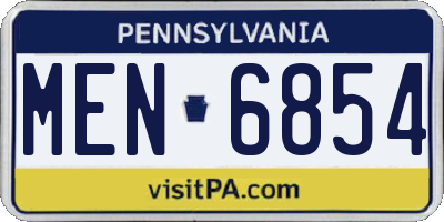 PA license plate MEN6854