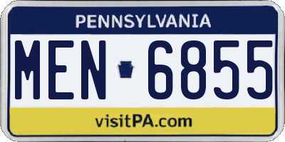 PA license plate MEN6855