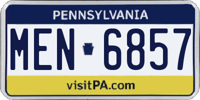 PA license plate MEN6857