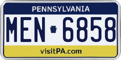 PA license plate MEN6858