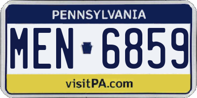 PA license plate MEN6859