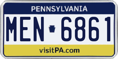 PA license plate MEN6861