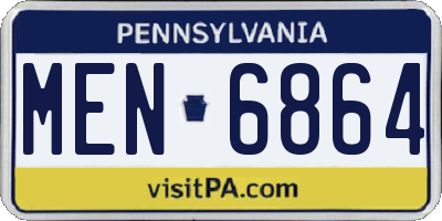 PA license plate MEN6864